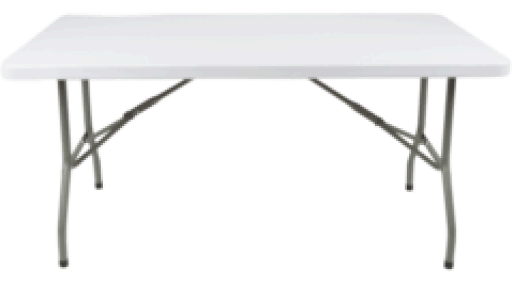 6 Foot White Folding Table